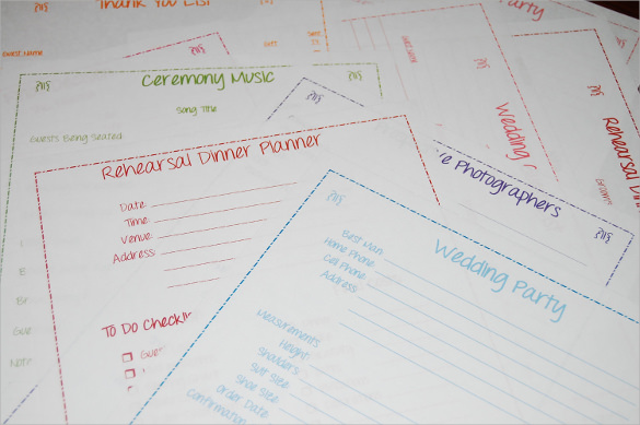 printable wedding planner kit