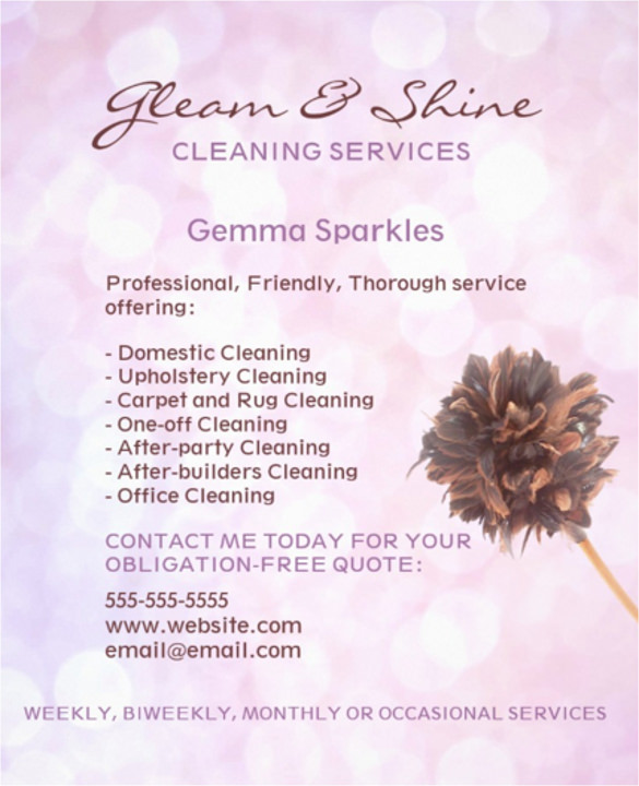pink cleaning services flyer