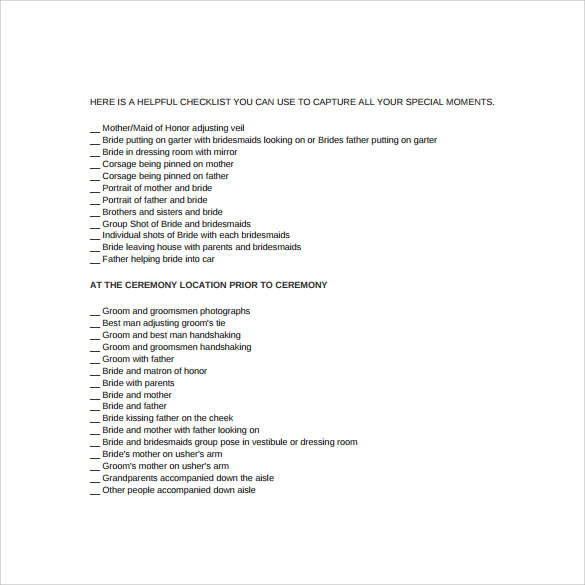 sample pdf wedding checklist template