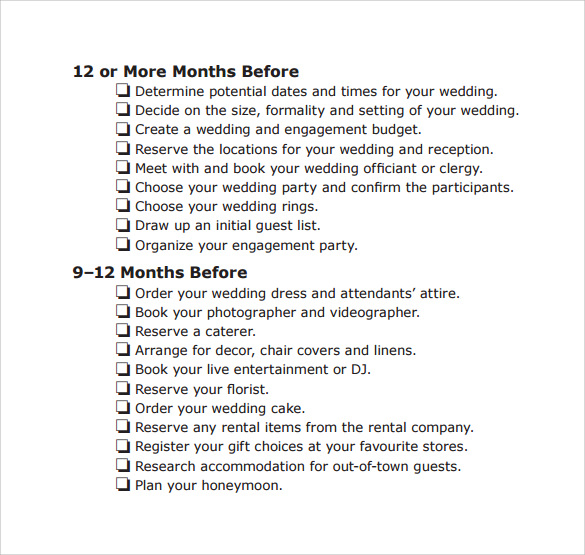 downloadable wedding checklist template