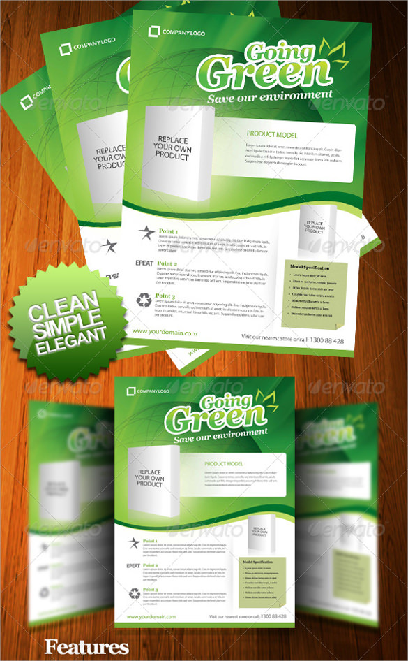going green product flyer