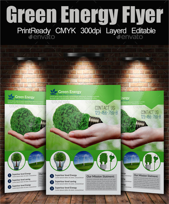 a4 green energy flyer