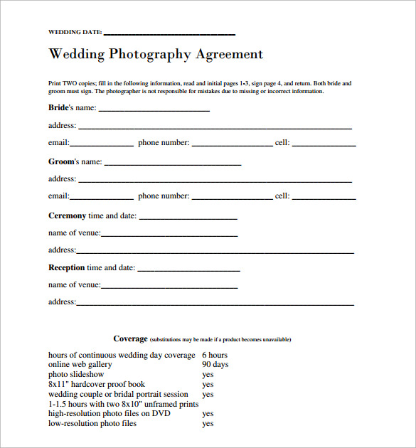 Free Makeup Wedding Contract Templates