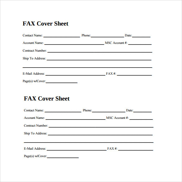 free personal fax cover sheet