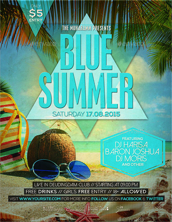 blue summer flyer 