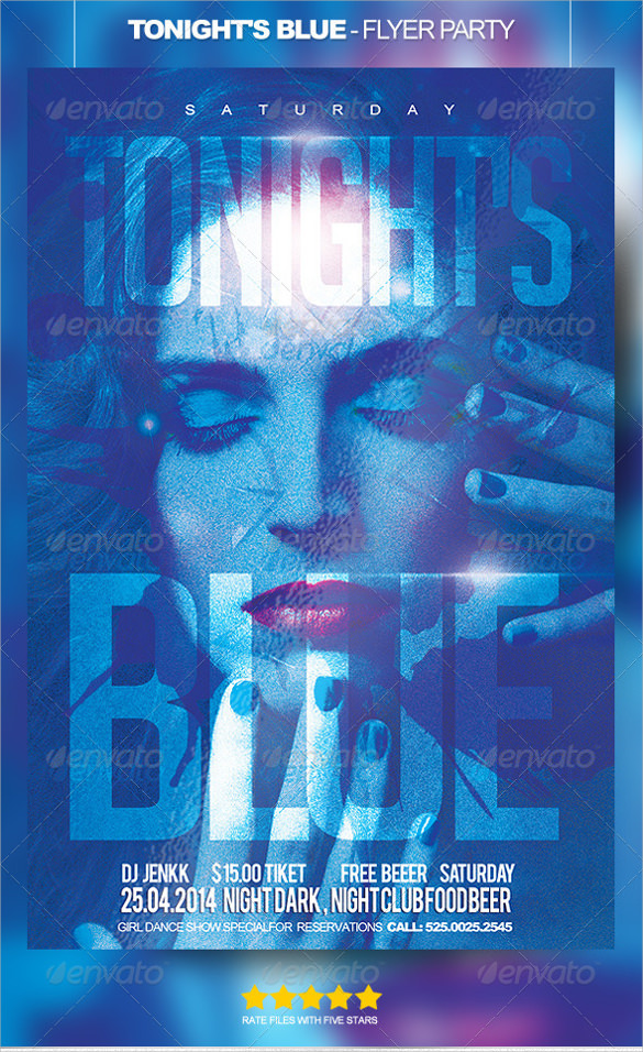 blue party flyer template