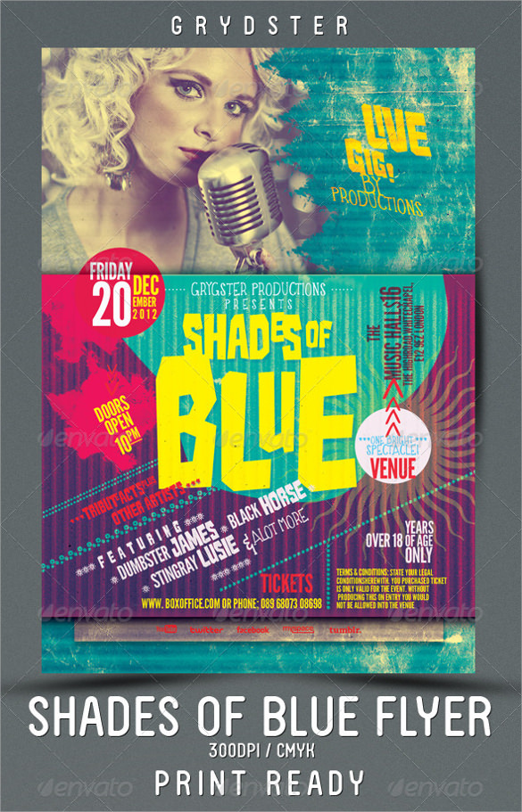shades of blue flyer template