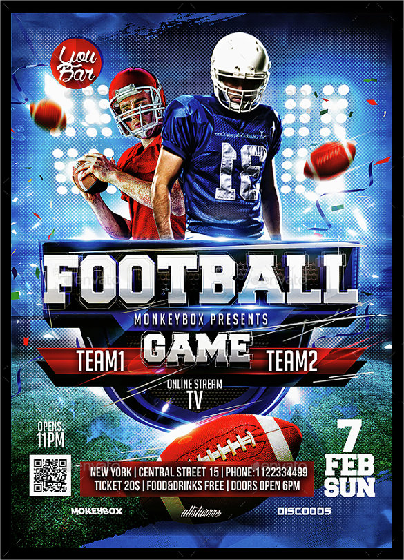 Football Game Flyer Template - Download in Word, Google Docs, Illustrator,  PSD, Apple Pages, Publisher, InDesign