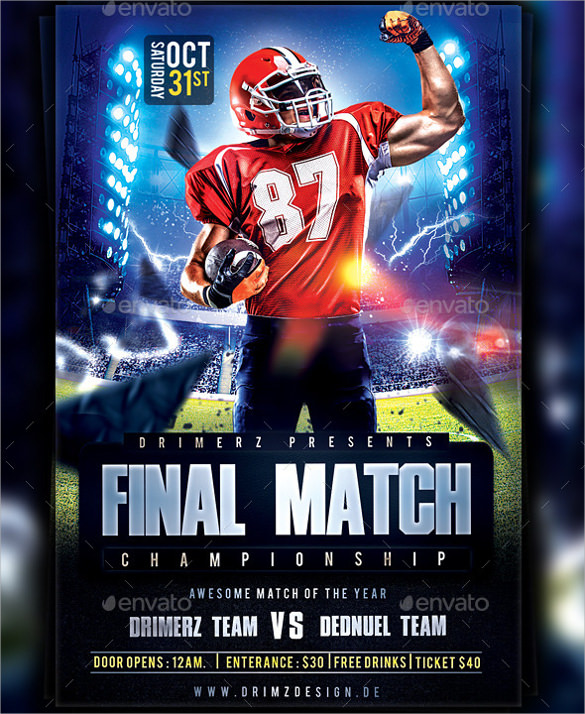 FREE 13+ Spectacular Football Flyer Templates in EPS PSD MS Word