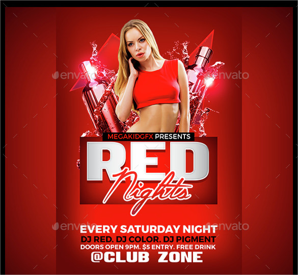 red nights flyer template