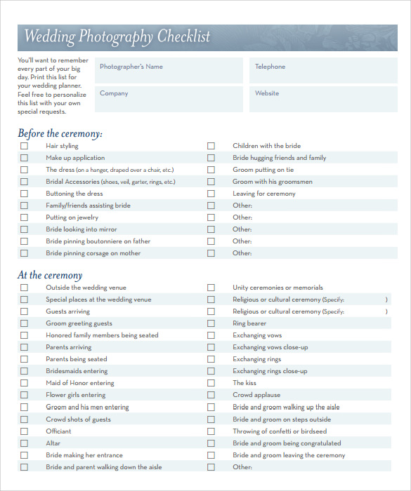 wedding photography contract template