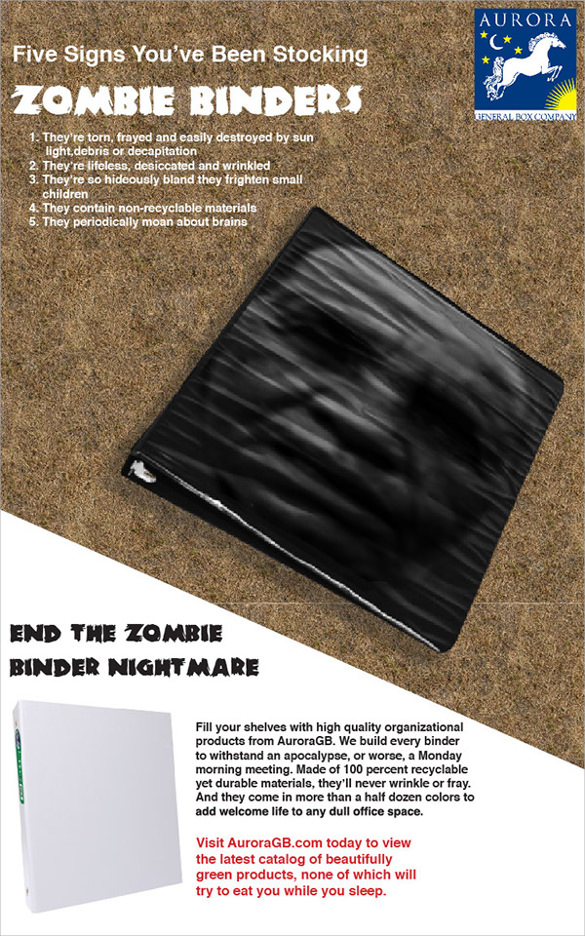 zombie binder flyer