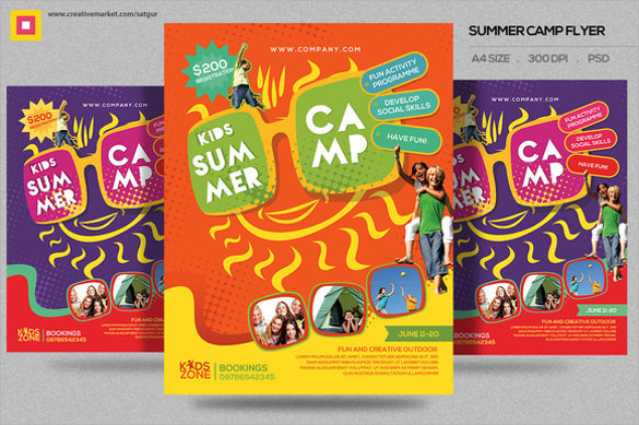 beautiful summer camp flyer