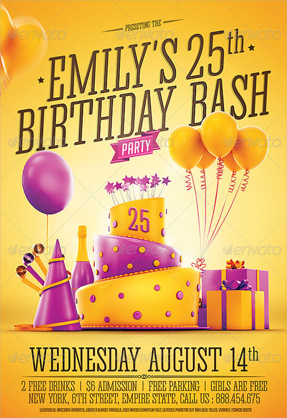 birthday party invitation flyer