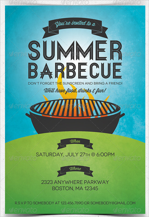 summer barbecue invitation flyer