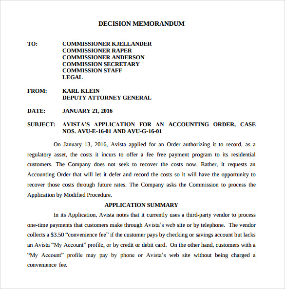 army-decision-memorandum-example