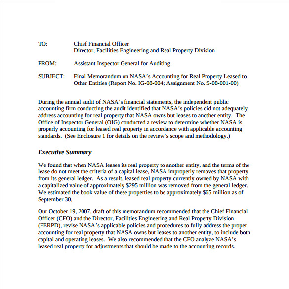 FREE 8 Sample Accounting Memo Templates In MS Word PDF