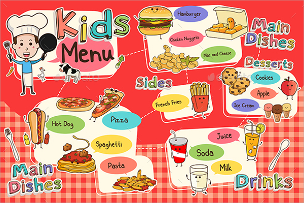 spectacular kids menu template