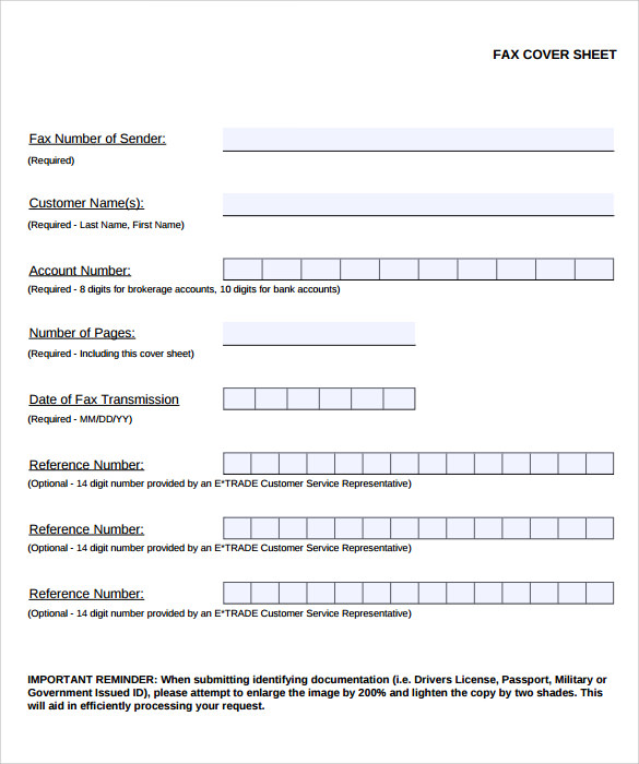 free fax cover example pdf 