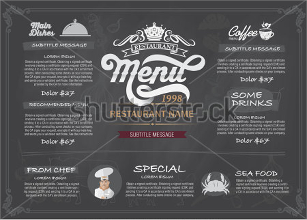 wondrous party menu template