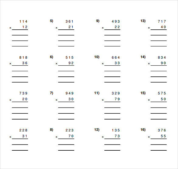 free 9 sample long multiplication worksheet templates in pdf