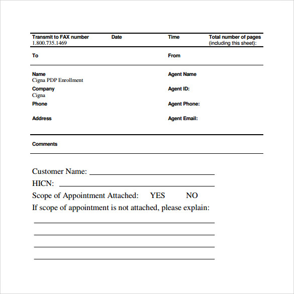 simple blank fax cover sheet