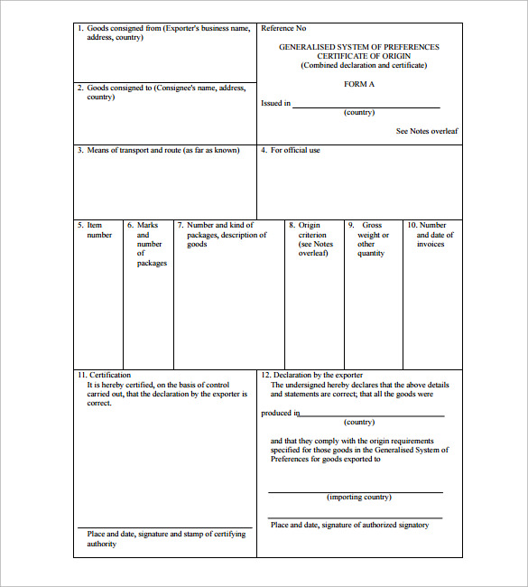 15+ Certificate of Origin Templates - Samples, Examples ...