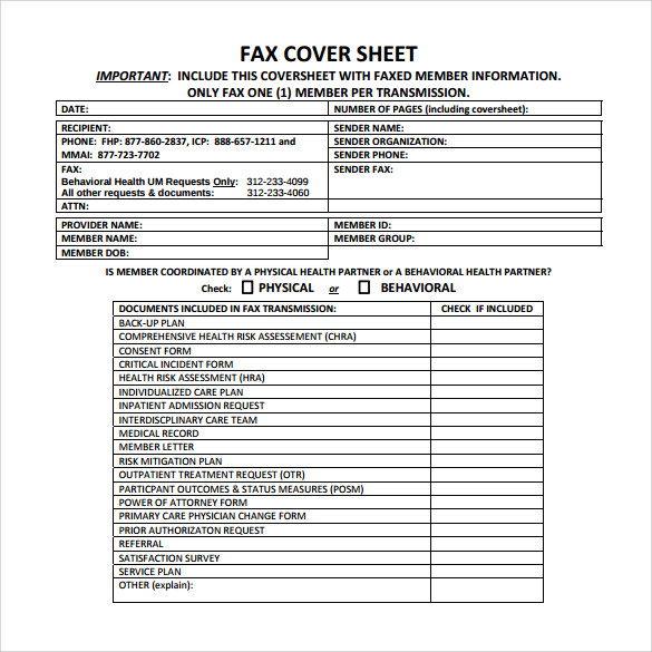 printable fax cover sheet free