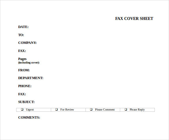 word fax cover sheet