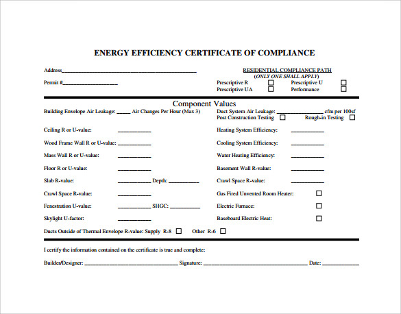 certificate of compliance free download