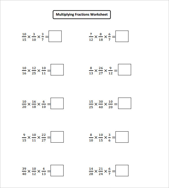 FREE 14 Sample Multiplying Fractions Worksheet Templates In PDF MS Word