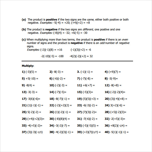 FREE 10+ Sample Algebraic Multiplication Worksheet Templates in PDF