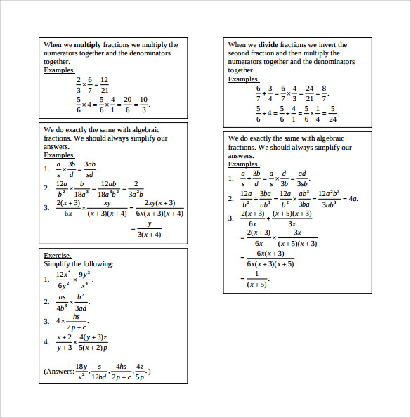 algebraic multiplication worksheet free