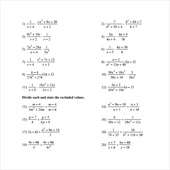 free 10 sample algebraic multiplication worksheet templates in pdf