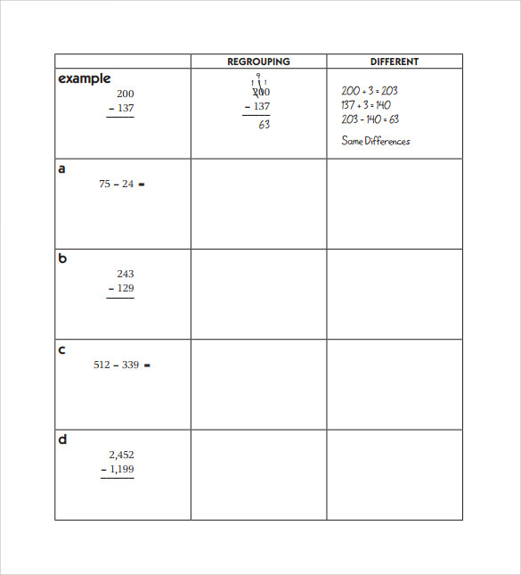 vertical subtraction worksheet to print