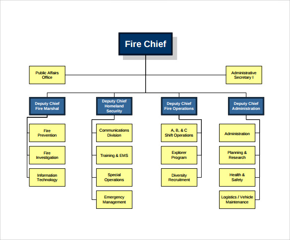 fire department organizational chart example