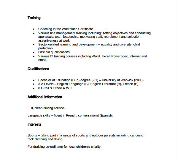 functional cv template pdf