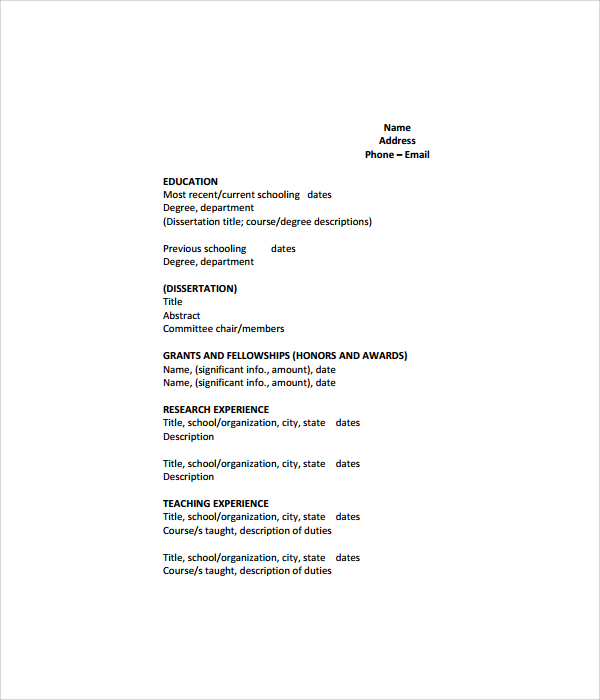 Sample CV 26 Documents In PDF Word