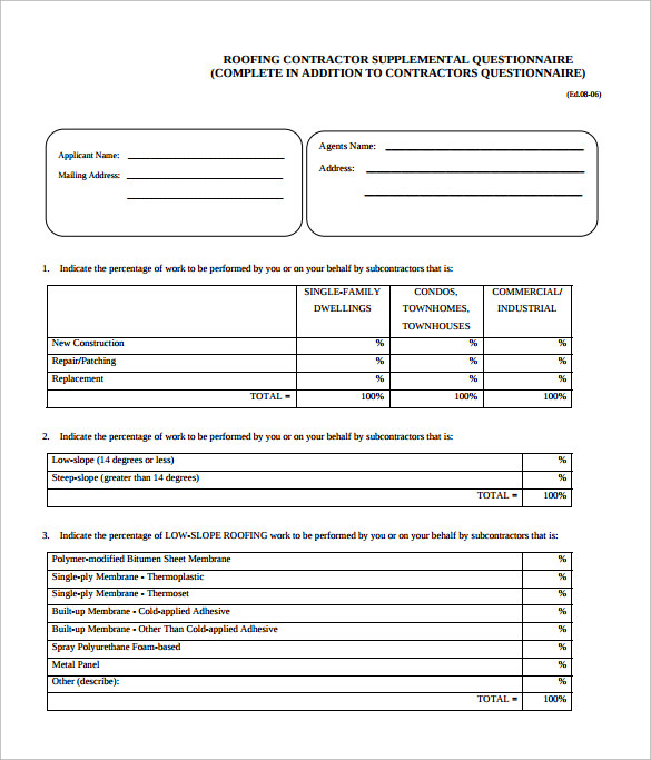 roofing contract template format 