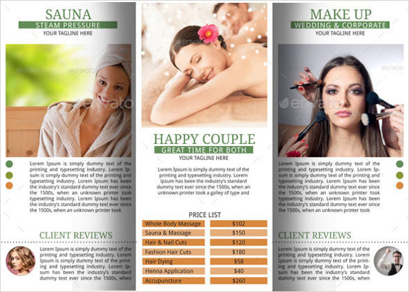 spa resort brochure template