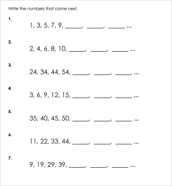 example patterning worksheet 