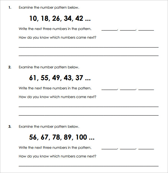 general patterning worksheet 