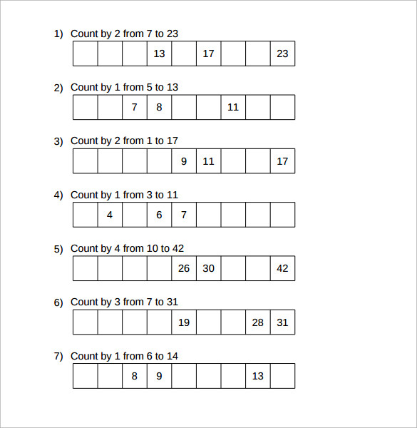 number pattern worksheets