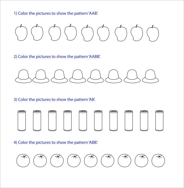 FREE 13+ Sample Patterning Worksheet Templates in PDF | MS Word