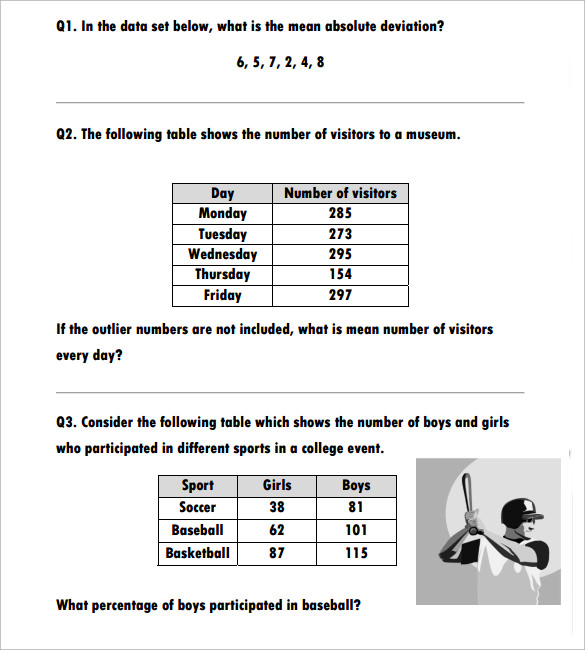 basic statistics worksheet