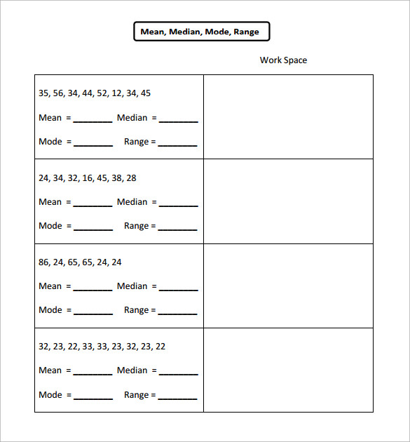 mean-worksheets