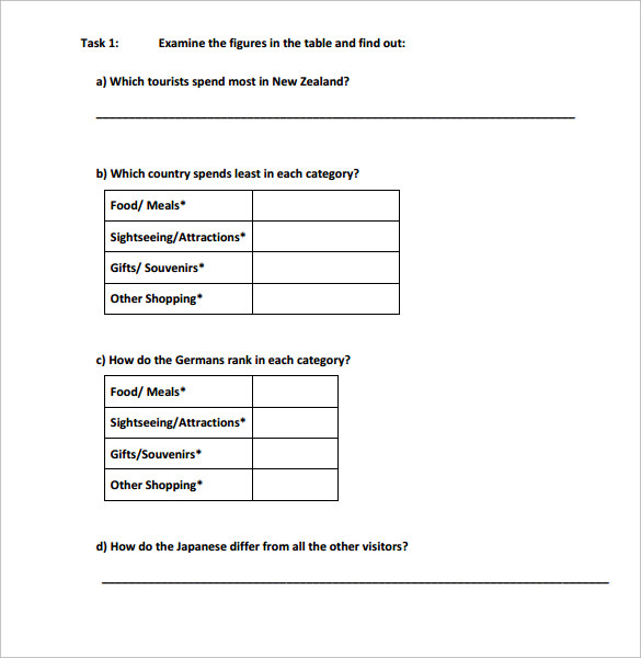 example statistics worksheet