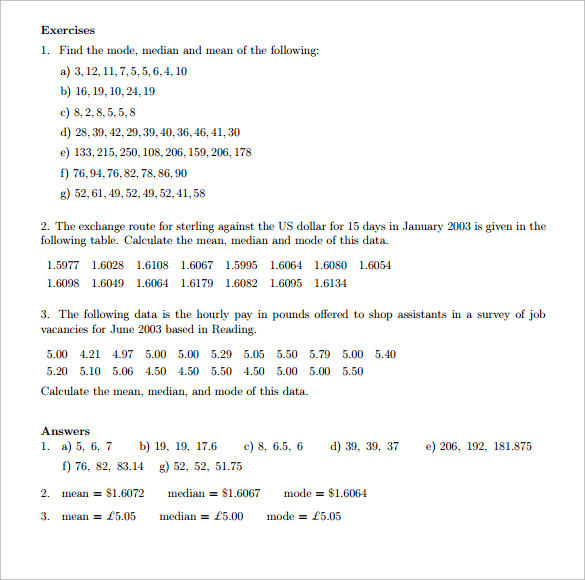 statistics practice worksheet