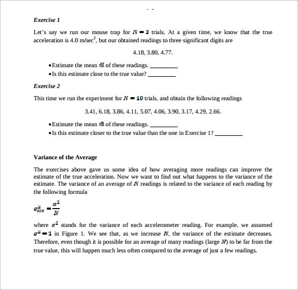 15+ Sample Statistics Worksheets | Sample Templates