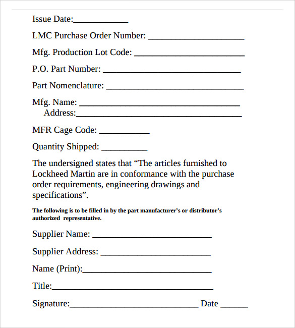 Basic Conformance Certificate